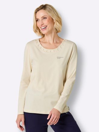 Catamaran Trainingsshirt CATAMARAN Freizeitshirt, Damen, Gr. 36/38, champagner, 95% Baumwolle, 5% Elasthan, unifarben, Rundhals, Shirts Trainingsshirt