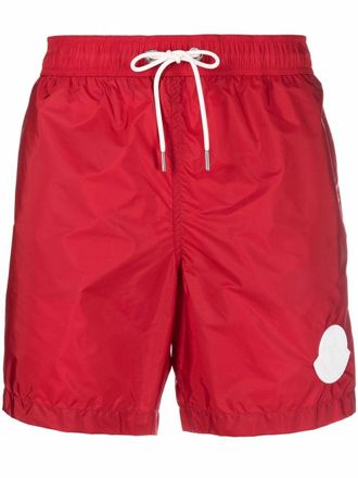 Moncler Costume da bagno con logo - Rosso