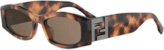 Fendi Sunglasses, unisex, Brown, Size: 54 MM Sunglasses