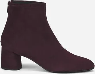 AGL Olga Water Resistant Velour Ankle Boot with Heel in Wine at Nordstrom, Size 36.5