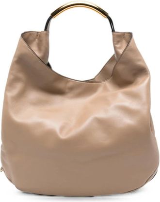 Moschino Top Handle Tas met Logo Letters - Dames - Handtassen - Beige - ONE Size - Nylon - Tassen