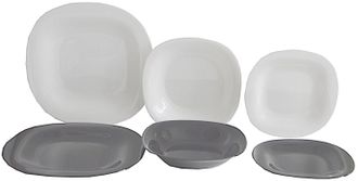 Luminarc Extralink Carine Neo Conjunto De Vajilla Negro Blanco 18 Piezas