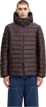 Rains Lohja Hooded Puffer Jacket - Heren - Winterjassen - Paars - L - Polyester - Jassen