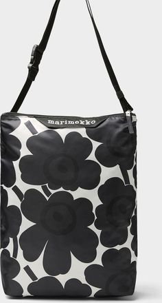 Marimekko Womens Neat Unikko black fabric tote bag