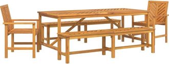 vidaXL Garden Dining Set 5 pcs Brown 200 x 90 x 74 cm vidaXL