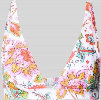 Banana Moon Banana Moon Bikini-Oberteil im Allover-Look Modell HOUTEBA DINO in Weiss, Gr&ouml;&szlig;e XL