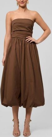 Rachel Roy Rosalie Strapless Midi Dress in Cocoa at Nordstrom, Size 10
