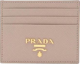 Prada Wallets & Cardholders, female, Pink, Size: ONE SIZE Saffiano Leather Card Holder