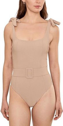Beach Riot Sydney Belted 1pc Rem SC Womens Swimsuits One Piece Tan : MD, Polyester/Spandex
