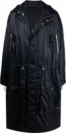 Balmain hooded coat - men - Nylon - 48 - Black