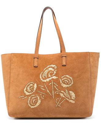 Ermanno Scervino Borsa tote con ricamo - Marrone
