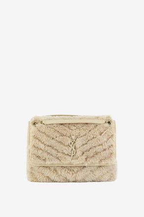 Saint Laurent Schultertasche aus Shearling Niki Medium