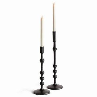 Napa Home & Garden Nicholas Taper Holders, Set of 2 - Black Cast Aluminum at Nordstrom