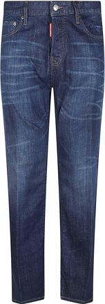 Dsquared2 642 Straight-Leg Faded Denim Jeans