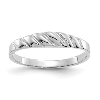 Diamond2Deal 14K White Gold Polished Valley Dome Ring