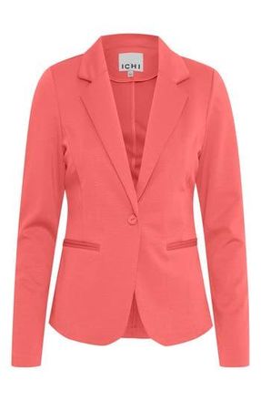 Ichi Regular Notch Lapel Ponte Blazer in Calypso Coral at Nordstrom Rack, Size Small Regular