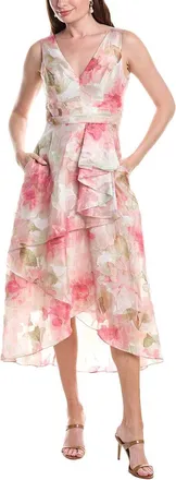 Adrianna Papell Cascade Organza Midi Dress