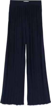 Lanvin Geplooide Broek - Dames - Wijde Broeken - Blauw - M - Polyester - Broeken