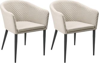 Beliani Beliani - Conjunto De 2 Sillas Modernas De Exterior E Interior De Tela Estructura Negra Beige Tuluni