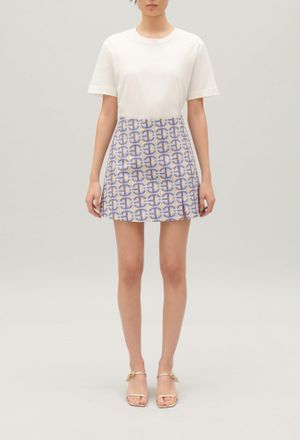 Claudie Pierlot Jupe courte trap&egrave;ze monogramme