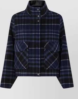 Pinko checked wool caban jacket