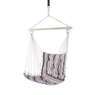 OUTSUNNY Hanging Hammock Swing Chair - Brown/White Stripes | TJ Hughes White