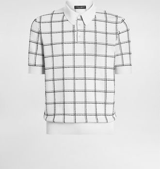 Dolce & Gabbana Silk Polo Shirt With Intarsia And Embroidery - Man Sweaters And Cardigans Black 48