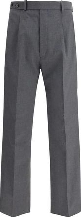 Prada Wool Broeken - Heren - Nette broeken - Grijs - XL - Katoen - Broeken