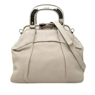 Celine Pre-owned Satchel - Dames - Vintage Handtas - Grijs - ONE Size - Leer - Vintage