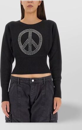 Moschino peace symbol embellished knitwear with long sleeves