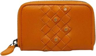 Bottega Veneta Pre-owned Portamonete in Pelle Intrecciata - - Pre-owned - Donna - Arancione - ONE SIZE