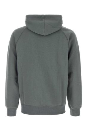 Carhartt Work in Progress Mens Air Force Blue Cotton Blend Hooded Chase Sweat Cozybluegold Exterior: Polyester Felpe