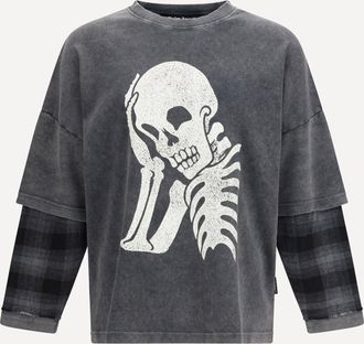 Palm Angels Maglia a maniche lunghe doppie con teschio Man L