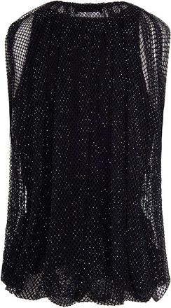 Sportmax Womens Sleeveless Mesh Top Black Mesh: Polyester Tops