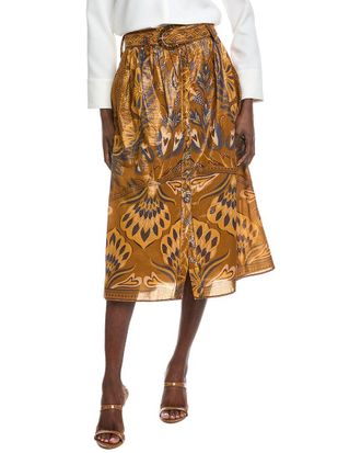Farm Rio Farm Rio Heart Forest Gold Midi Skirt