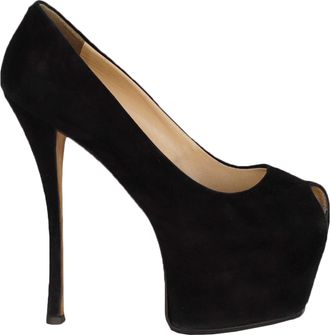 Giuseppe Zanotti Black Suede Platform High Heel Shoes - 20s