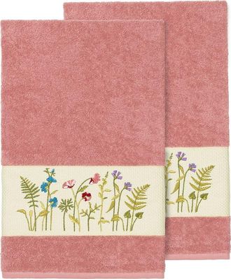 Linum Home Textiles Serenity Embellished Bath Towel - Set of 2 - Tea Rose at Nordstrom Rack