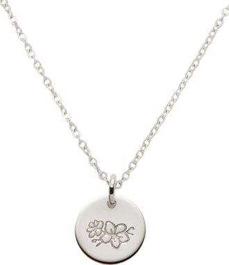Made by Mary March Birth Flower Necklace in Silver at Nordstrom, Size Medium