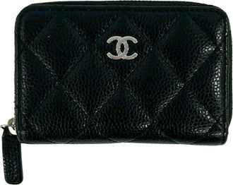 Chanel Black Grained Calfskin Coin Purse/Coin Case (Pre-Owned)