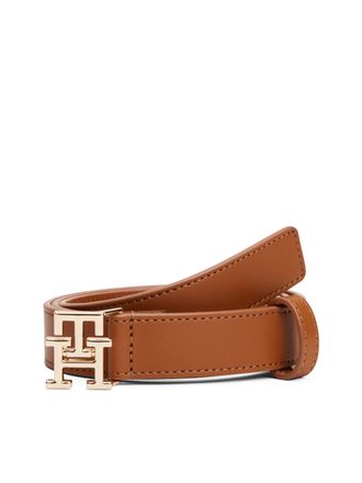 Tommy Hilfiger Lederg&uuml;rtel TOMMY HILFIGER TH MODERN 2.5 cm breit, Damen, Gr. 70, braun (cognac), Rindsleder, unifarben, G&uuml;rtel Lederg&uuml;rtel, Gr&ouml;ssenverstelbar