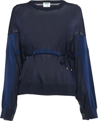 Kenzo Felpa semi trasparente con coulisse - Blu