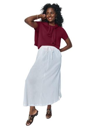 Jessica London Fine Gauge Crewneck Knit Shell in Merlot at Nordstrom, Size 12
