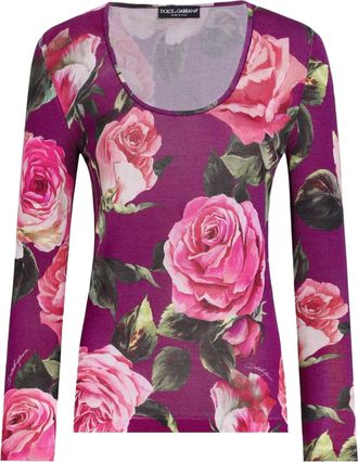 Dolce & Gabbana Top a fiori - Rosa