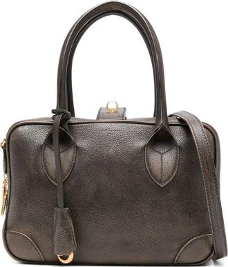 Golden Goose Vita Bag Treated Leather Body Gold Metal Details