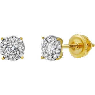 LuvMyJewelry Groove Garden 14K Yellow Gold Diamond Stud Earrings - 0.25ct. at Nordstrom