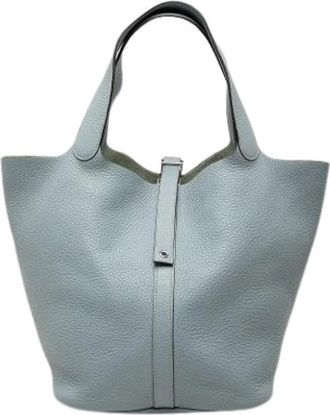 Herm&egrave;s Pre-owned Linen handbags - Dames - Vintage Tas - Blauw - ONE Size - Vintage