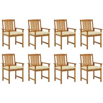 vidaXL Sillas De Jard&iacute;n Con Cojines 8 Uds Madera Maciza De Acacia Vidaxl