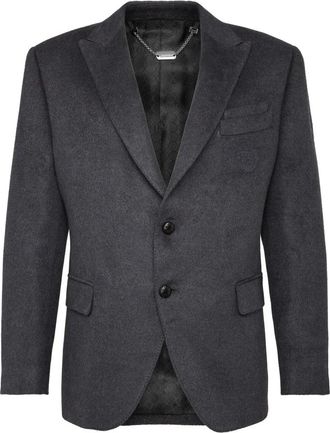 Billionaire Boys Club Blazer Crest - Heren - Blazers - Grijs - 2XL - Leer - Jassen