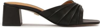 Kazar Sandalen met hak en gerimpelde band - Dames - Muiltjes - Zwart - 35 EU - Leer - Schoenen
