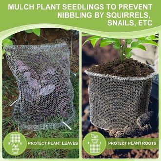 OEM Cestas Protectoras De Acero Inoxidable Para Ra&iacute;ces De Plantas (juego De 10), Bolsas De Malla De Acero Inoxidable, 23 X 25 Cm